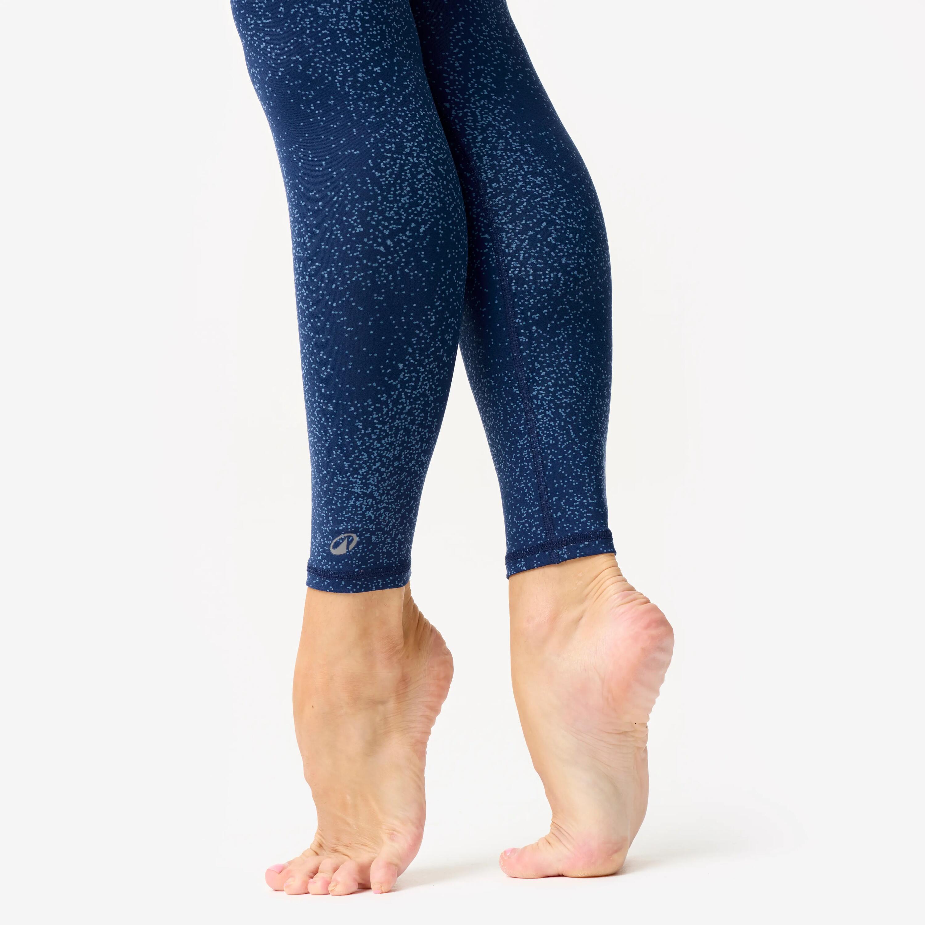 Leggings Danza Mujer Azul Estampados Talle Alto Cintura Plana 6/10