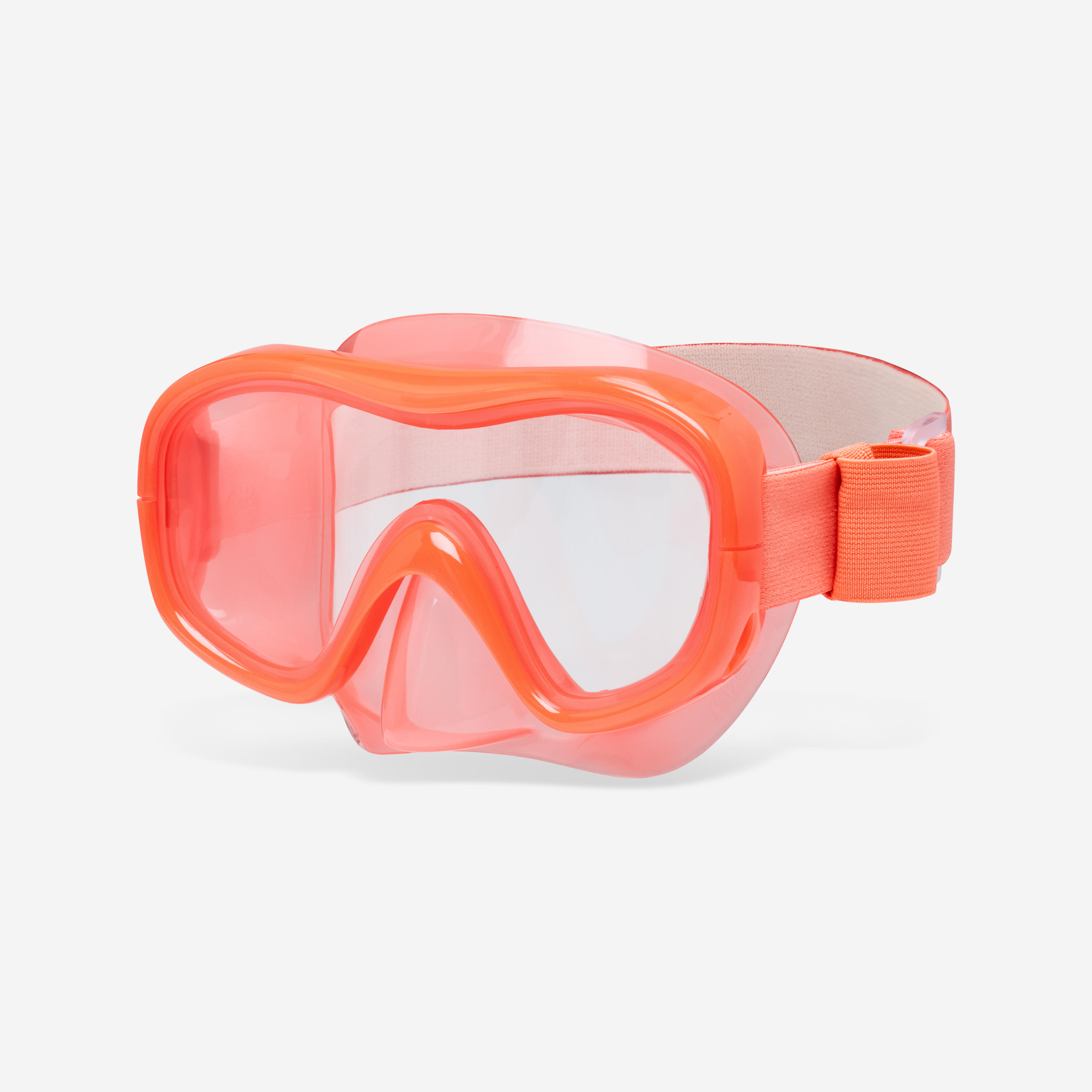 Diving anti-fog mask, 100 Mono Comfort Pink orange