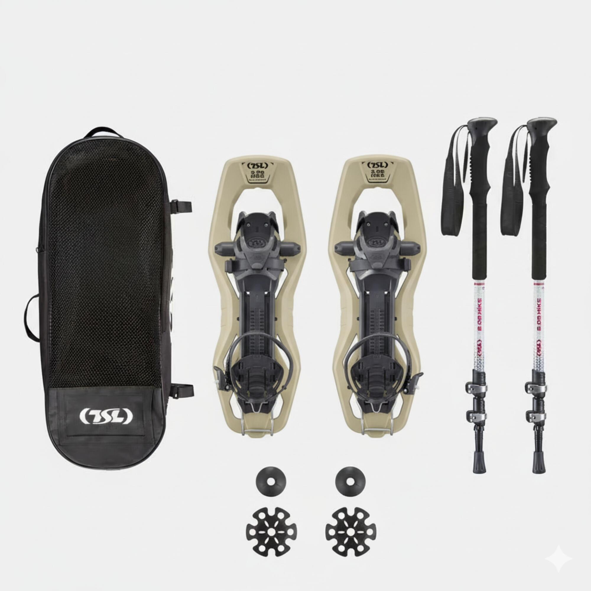 PACK Raquettes à neige  - TSL 2.08 HIKE beige- et bâtons HIKE alu 3 3/6