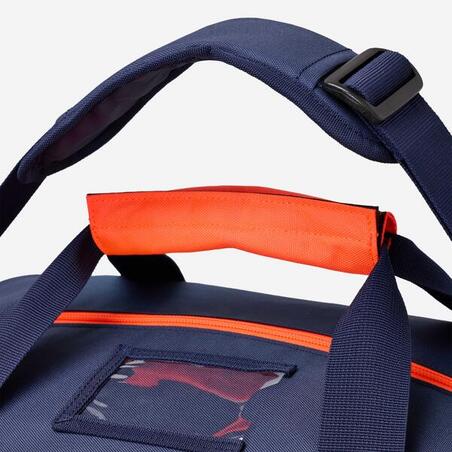 СУМКА ДЛЯ МЯЧЕЙ ДЛЯ ВОДНОГО ПОЛО 60 Л СИНЕ-ОРАНЖЕВАЯ ФЛУОРЕСЦЕНТНАЯ