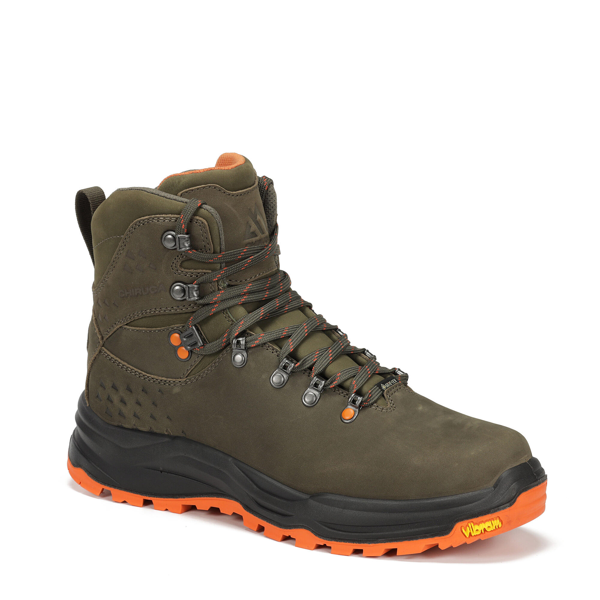 Bota Caza Chiruca Cedro Hi Vis 11 Hombre Verde y Naranja Impermeable Transpirabl 5/8