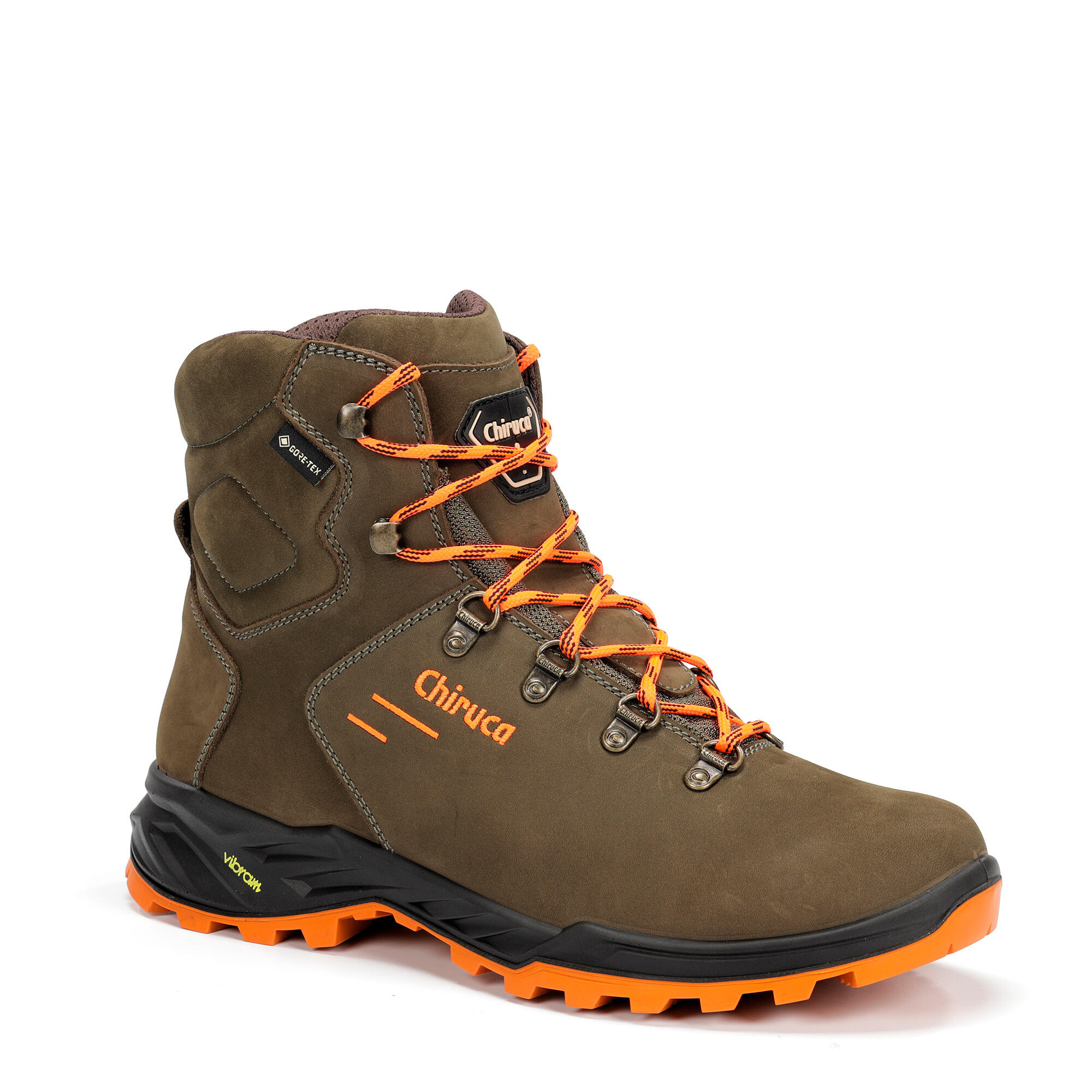 Bota Caza Chiruca Terrier Hi Vis 28 Hombre Verde y Naranja Impermeable 7/8