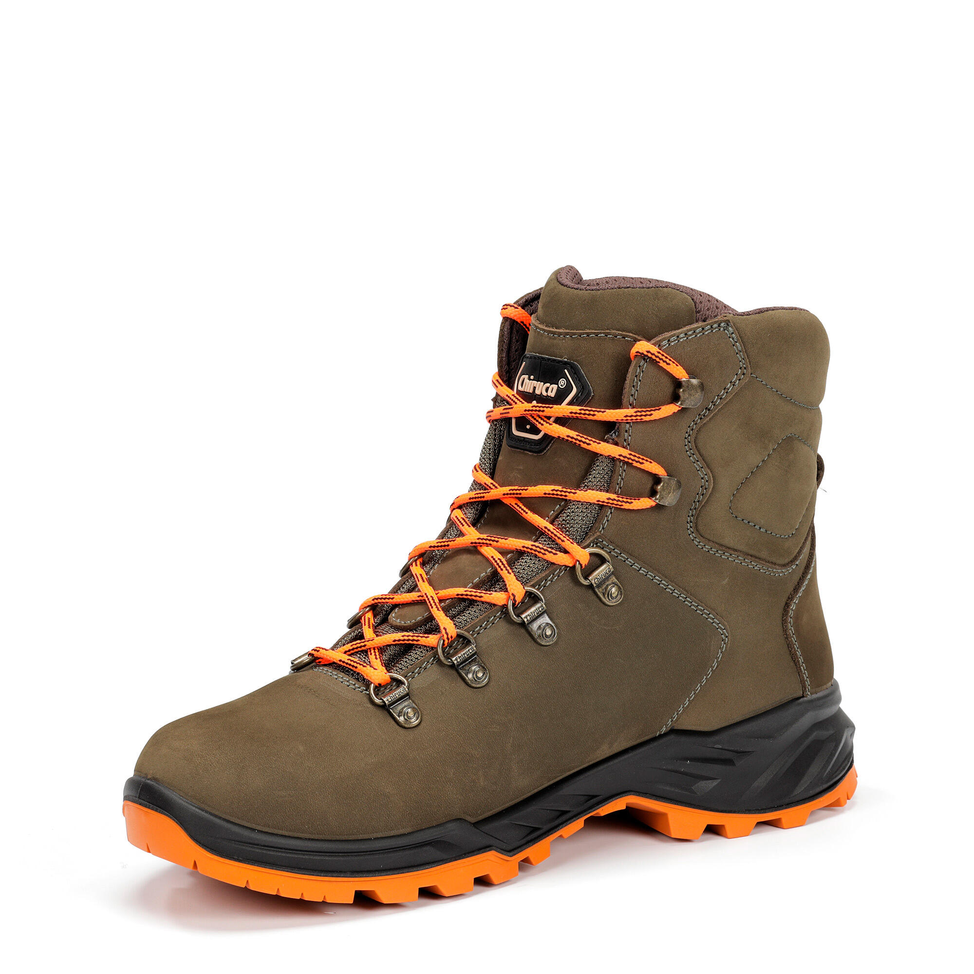 Bota Caza Chiruca Terrier Hi Vis 28 Hombre Verde y Naranja Impermeable 3/8
