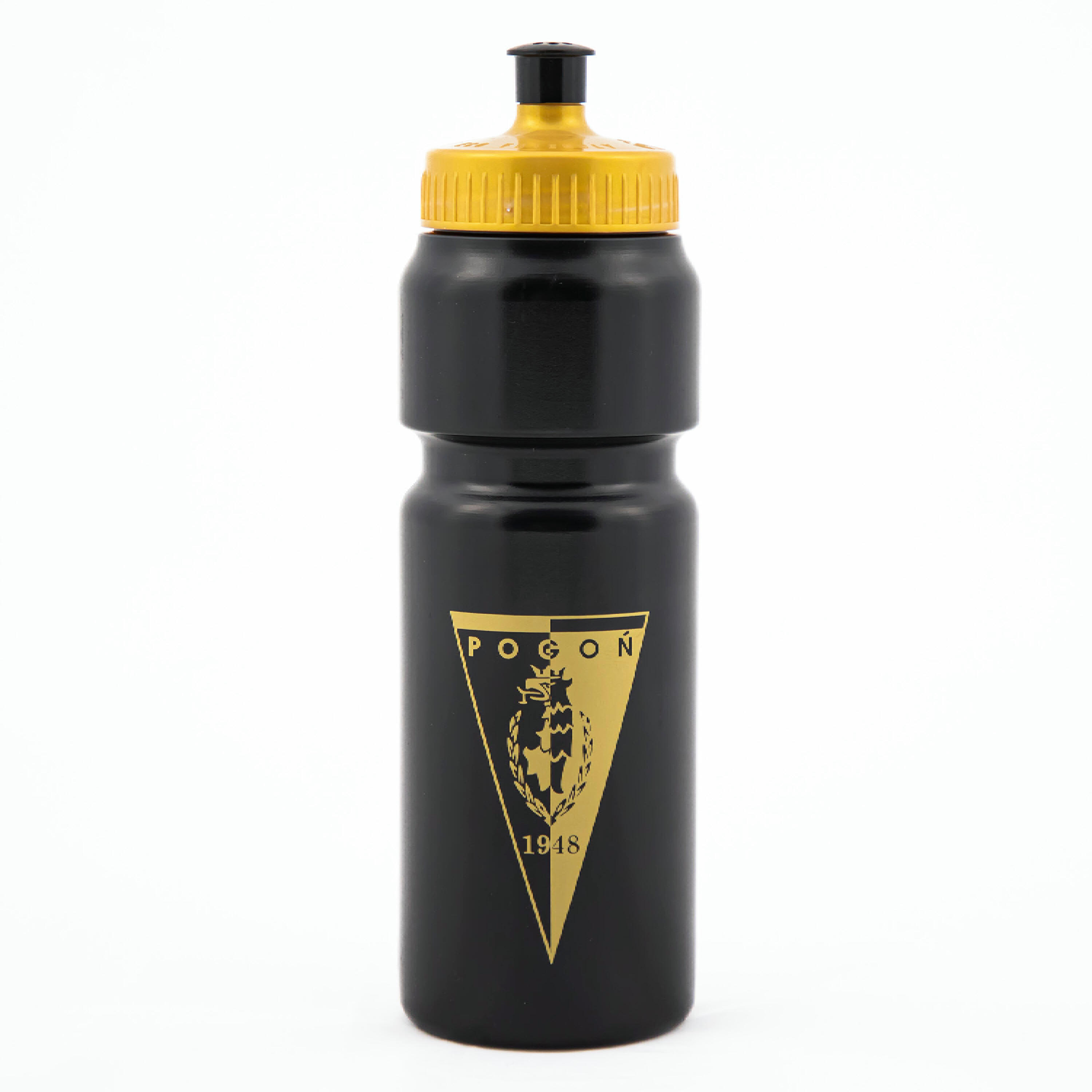 Bidon sportowy Pogoń Szczecin 750 ml – czarno-złoty