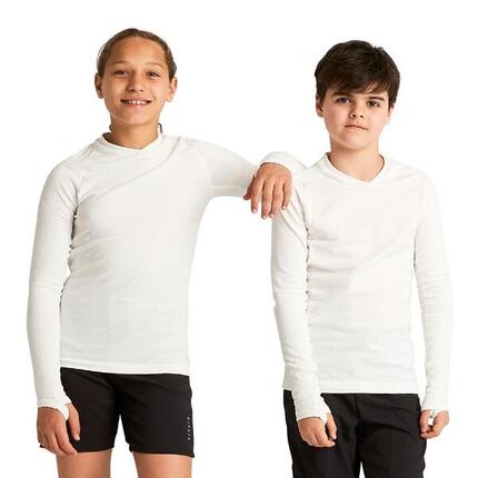 Sous-maillot de foot thermique seamless manches longues enfant, Keepdry vert