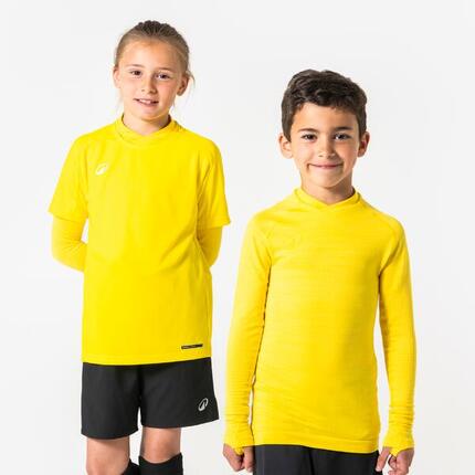 Sous-maillot de foot thermique seamless manches longues enfant, Keepdry vert