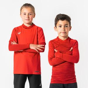 Camiseta térmica de fútbol manga larga Niño Kipsta Keepdry 500 rojo