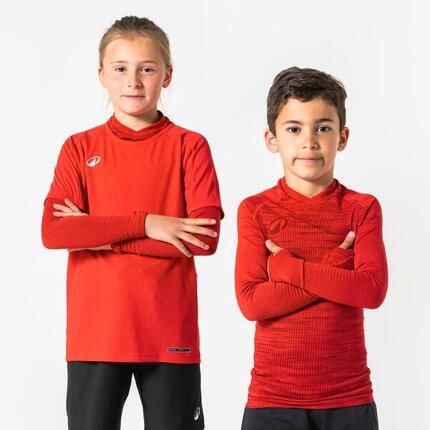 Sous-maillot de foot thermique seamless manches longues enfant, Keepdry vert