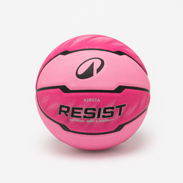 Ballon de basket extérieur polyvalent taille 5 enfant, Resist rose