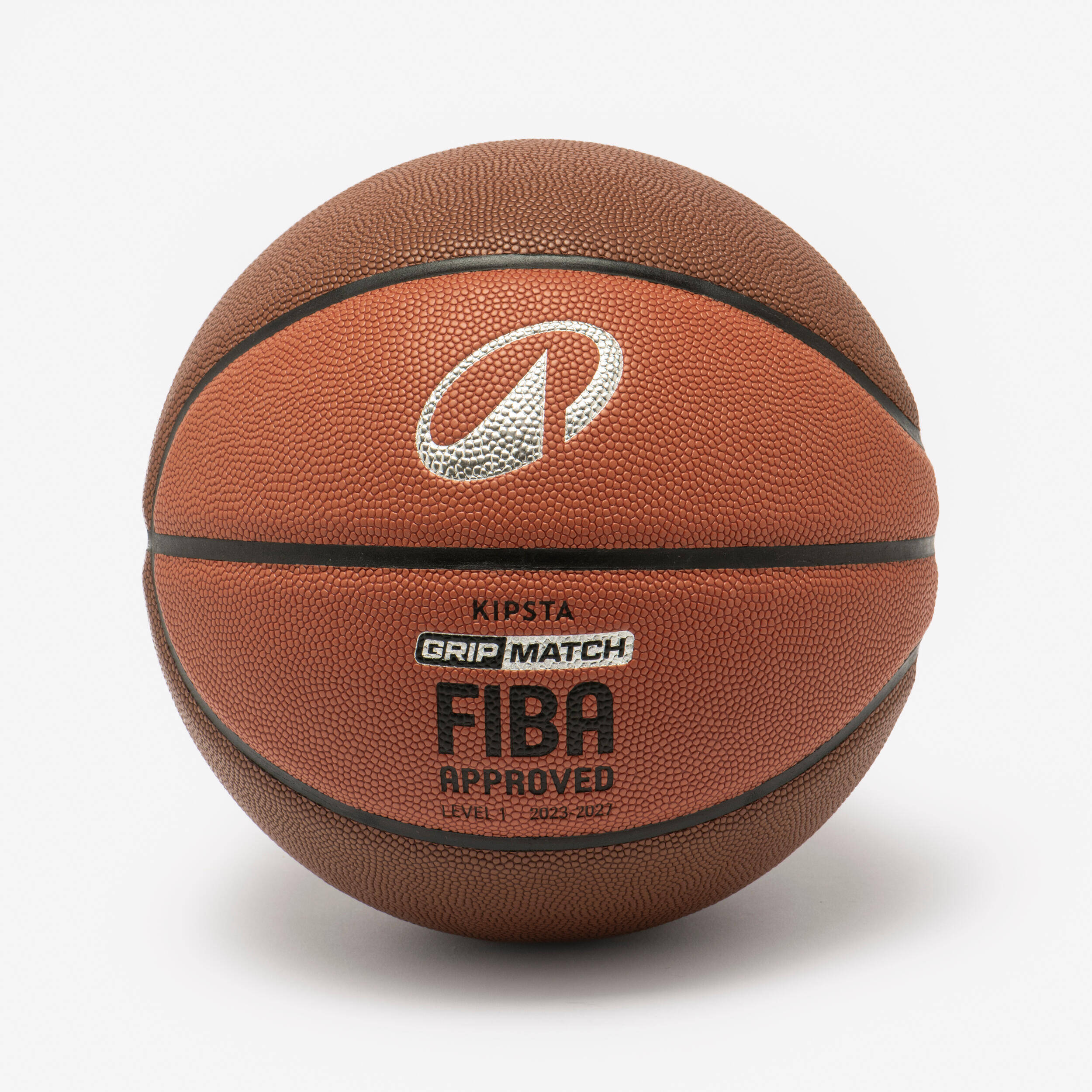 Size 6 FIBA Basketball BT500 Grip - Orange/Brown -  1