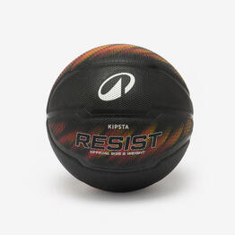Ballon de basketball taille 5 - RESIST R500 noir orange