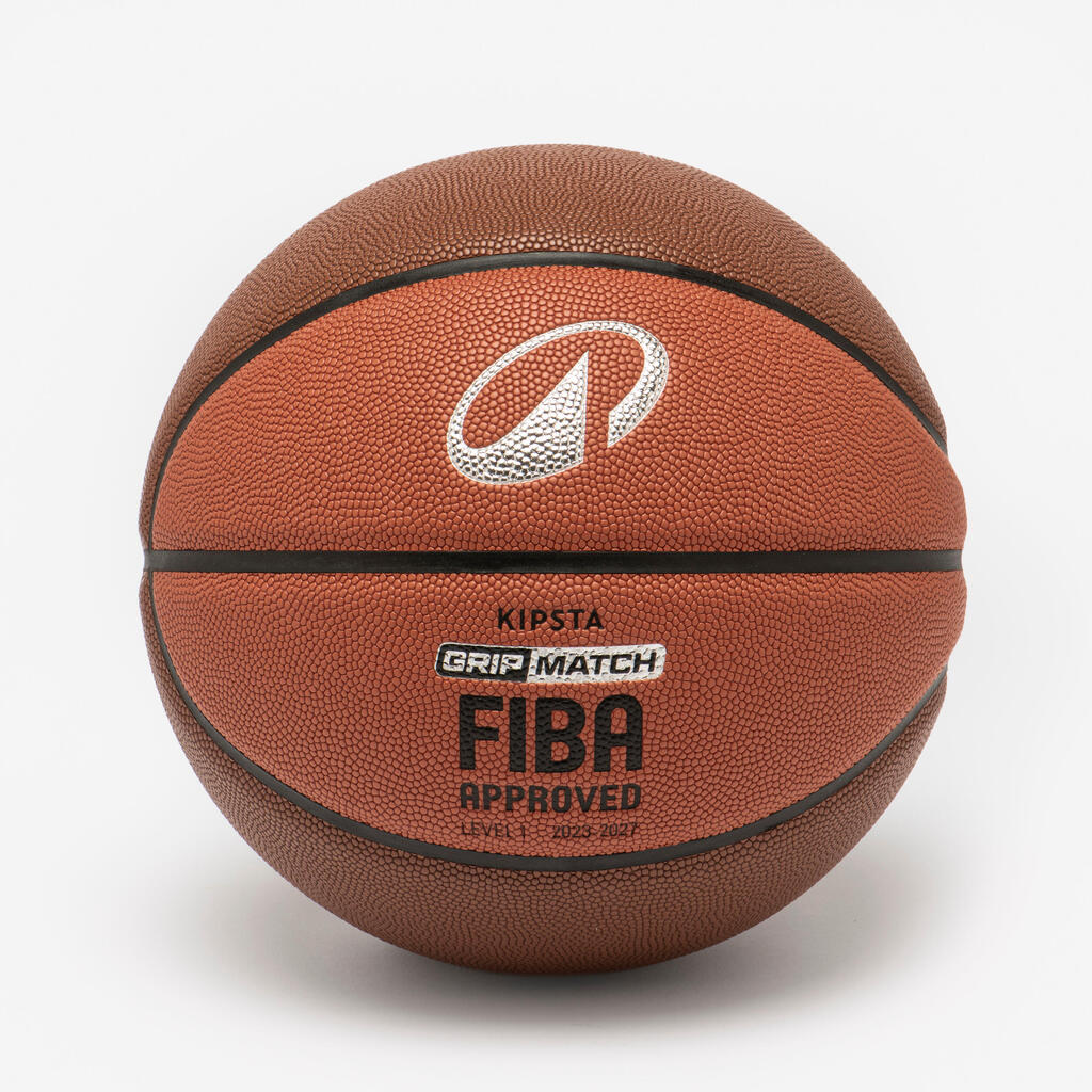 Ballon de Basket Adulte BT500 Grip Taille 7 - Marron Orange
