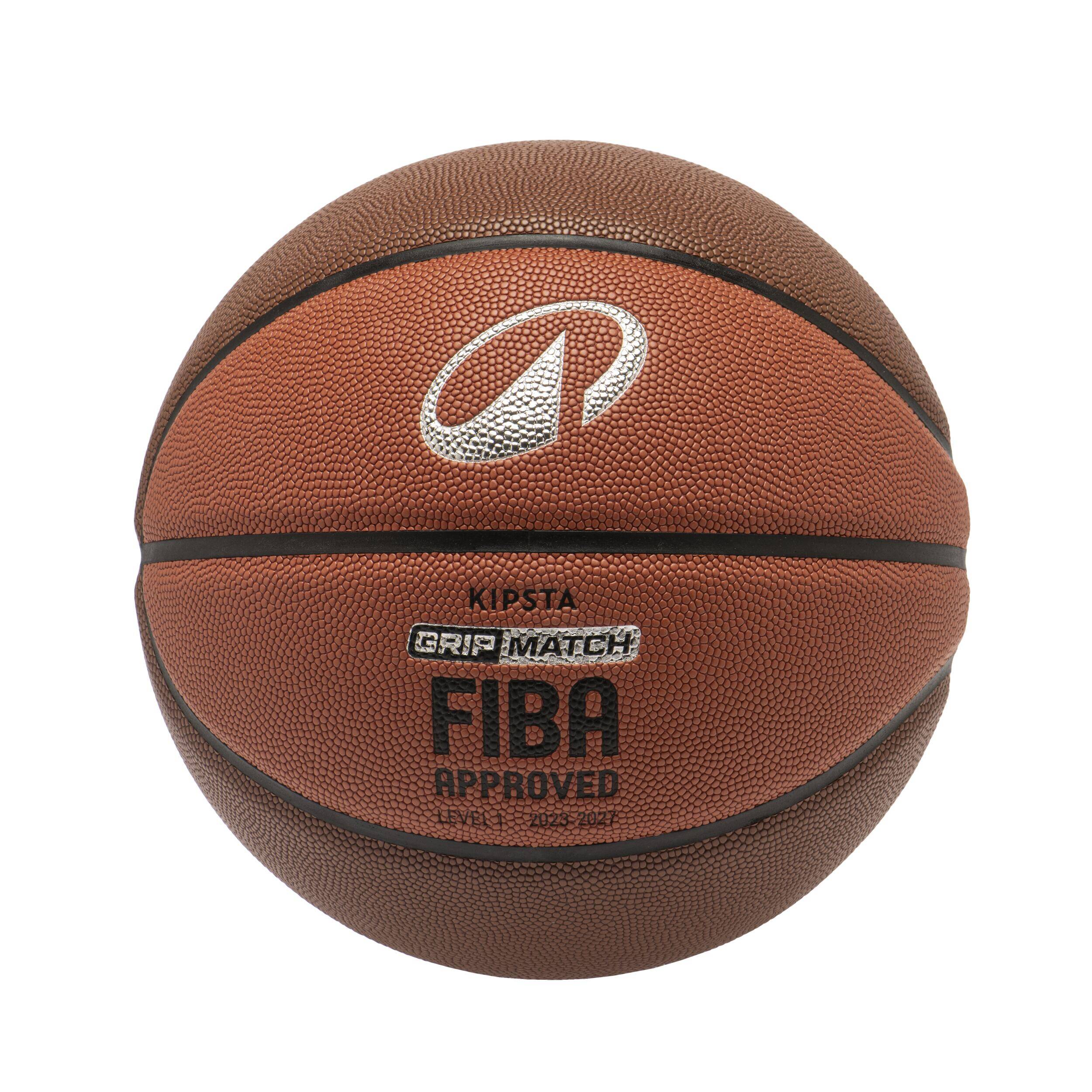 Adult Basketball Match Grip Size 7 - Brown/Orange