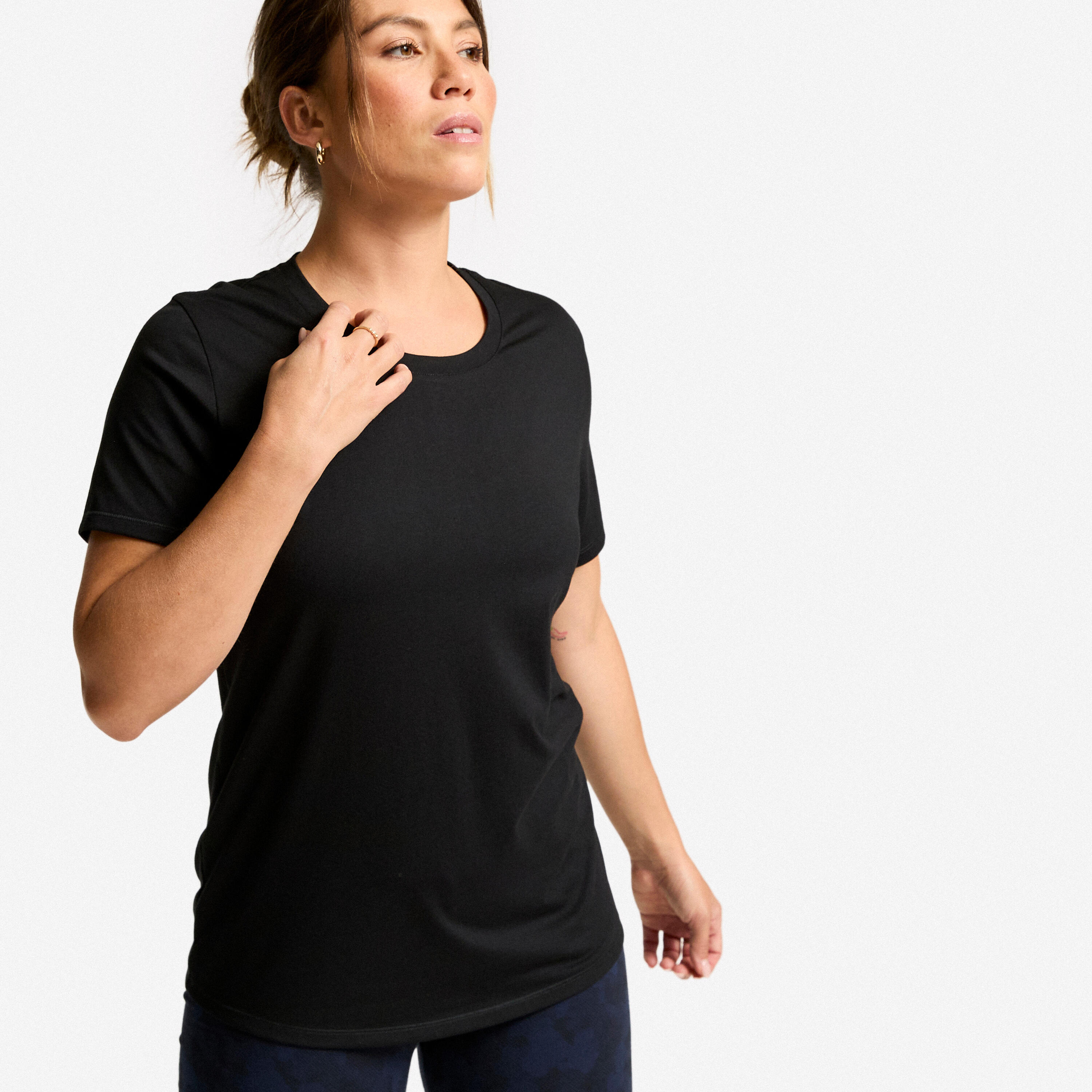 T-shirt d’entraînement à manches courtes femme, Coolmax 4/7
