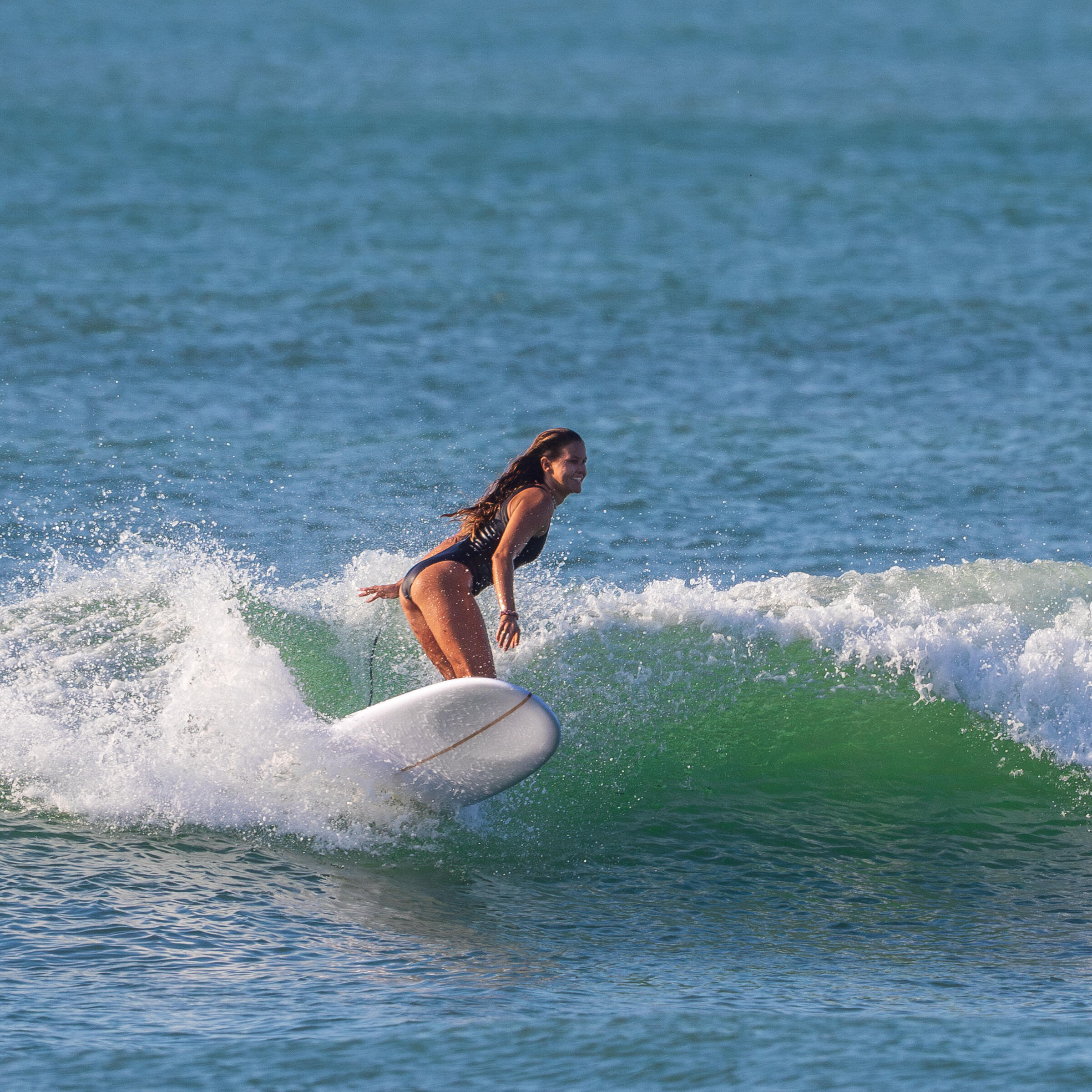 Planche de longboard surf 9'4, 900 Noserider clear blanc 3/12
