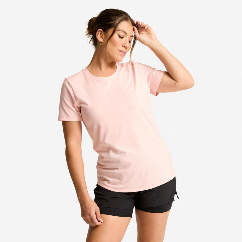 Tricou Fitness cardio Roz deschis Damă