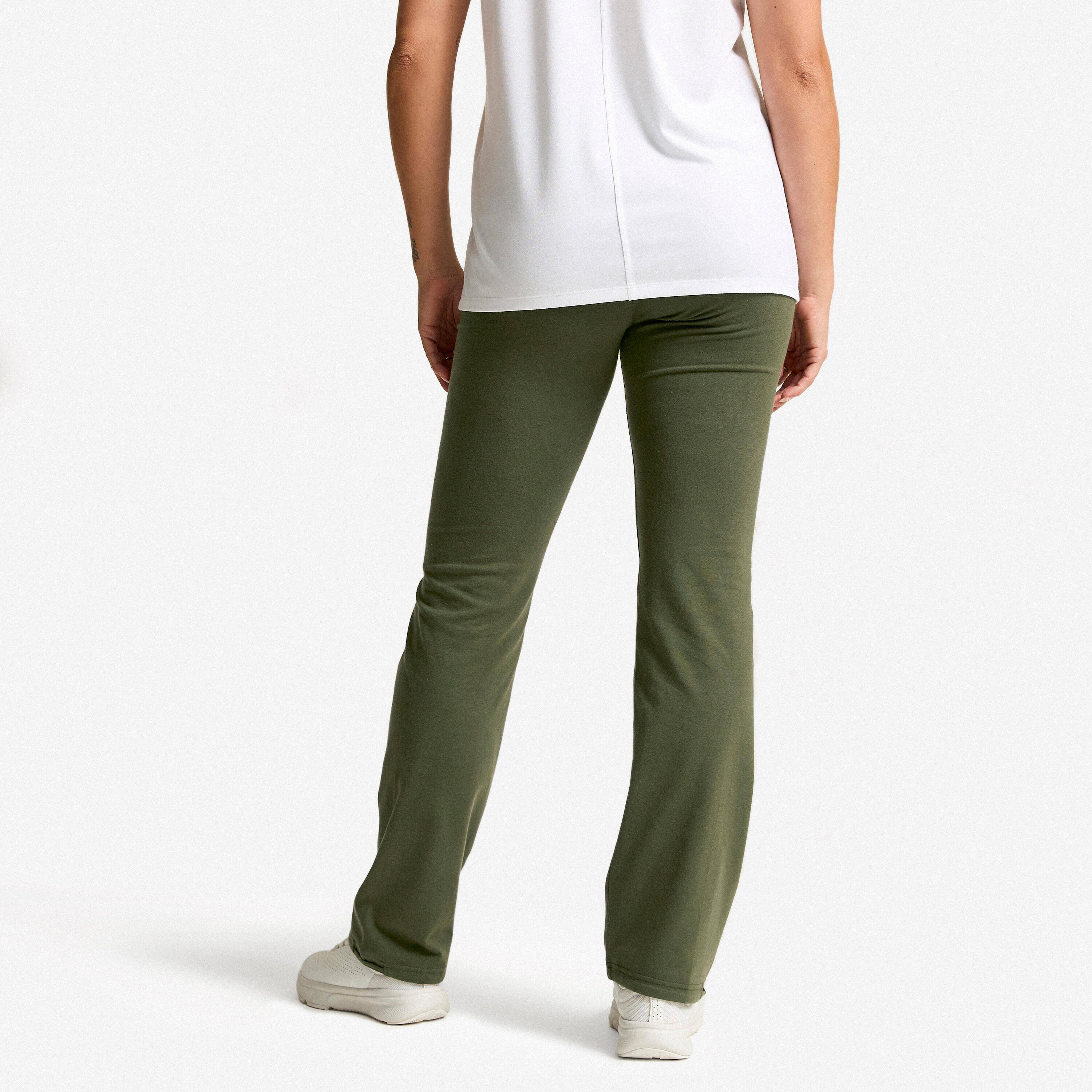 Women Gym Trackpants, Stretchable and Quick Dry 500 - Khaki -  3