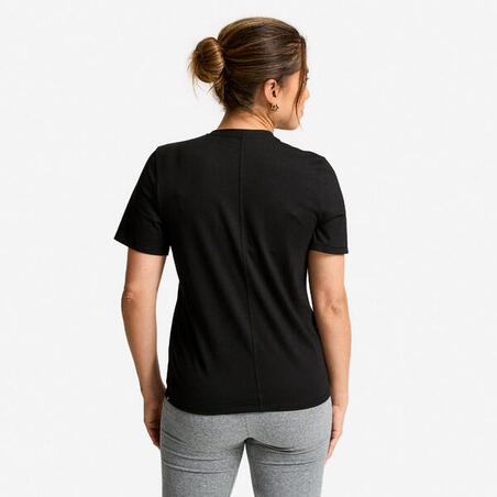 Футболка жіноча з V-подібним вирізом Coolmax чорна