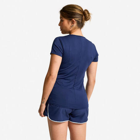 Футболка жіноча 120 для фітнесу темно-синя