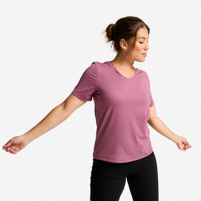 T-shirt coolmax dames v-hals paars