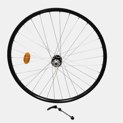 Voorwiel hybridefiets 28" dubbelwandig voor schijfrem zwart 25c qr