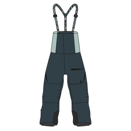 Pantalon de ski imperméable avec bretelles enfant 7-15 ans, Bib 900 vert foncé