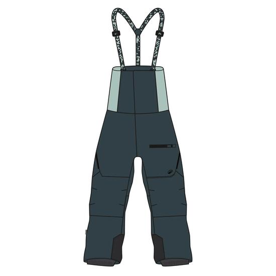 Pantalon de ski imperméable avec bretelles enfant 7-15 ans, Bib 900 vert foncé