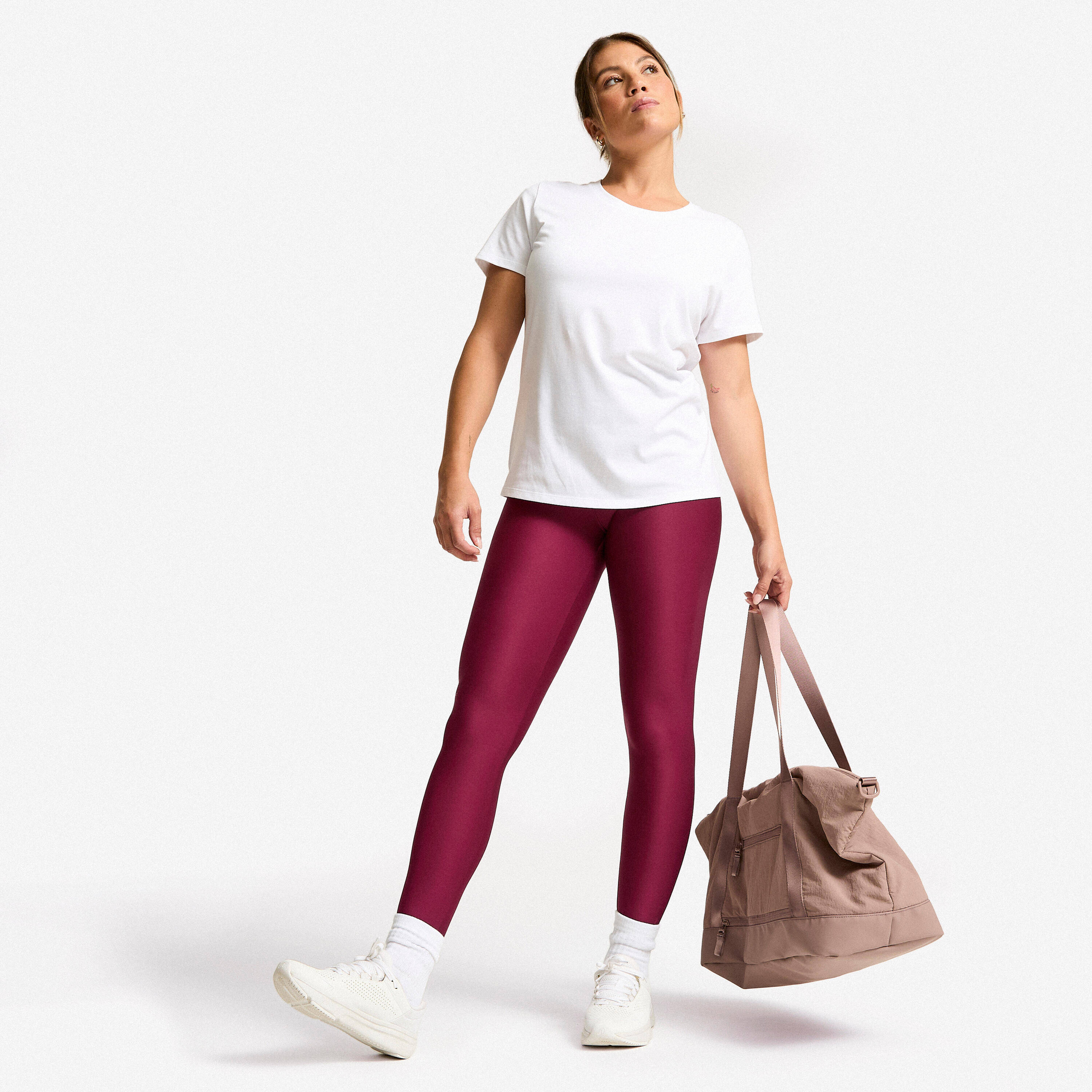 Women's High-Waisted Cardio Fitness Leggings - Plum -  2