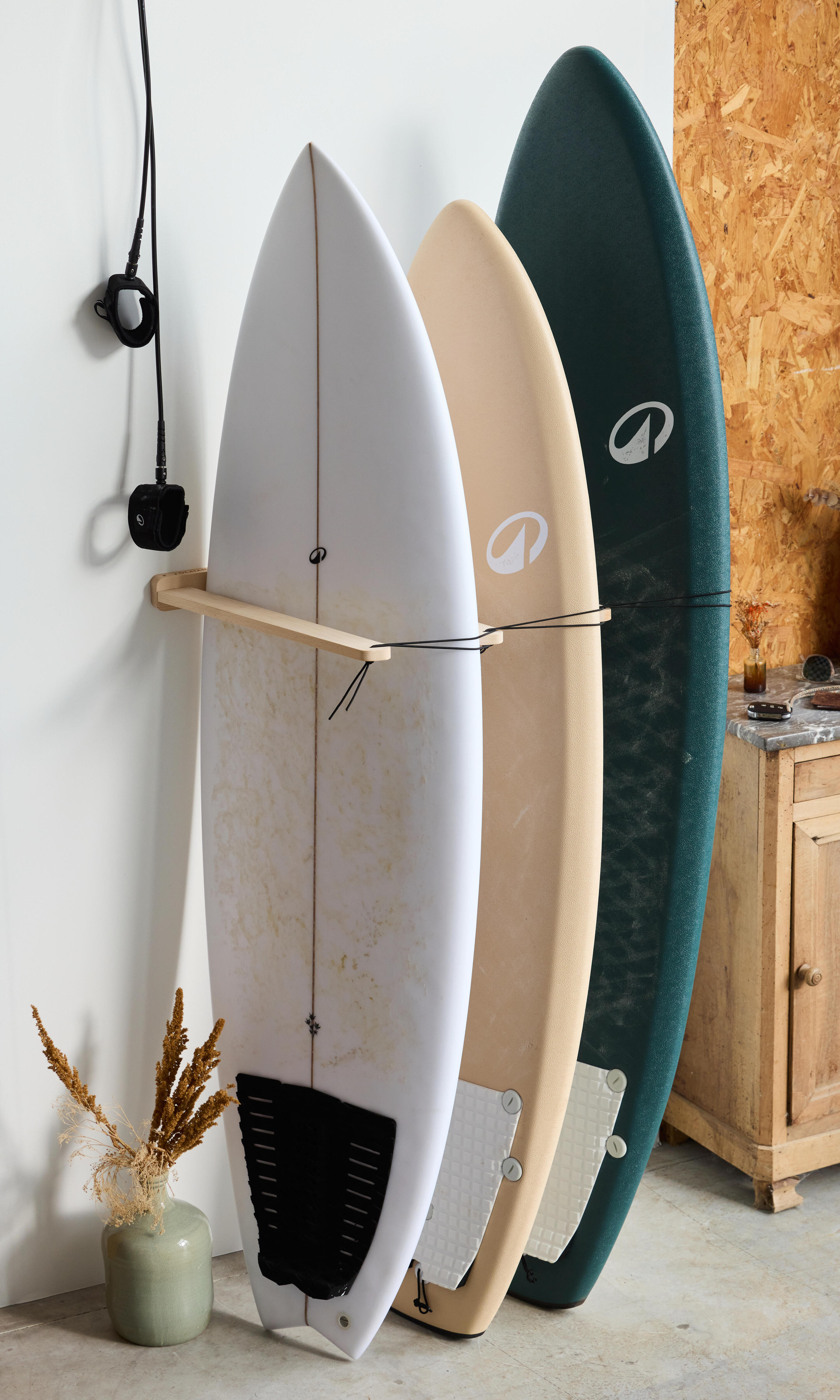 Support mural planches de surf - bois 3/8