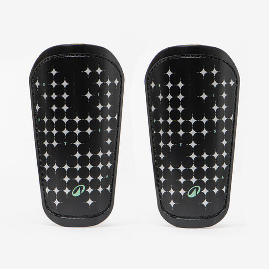 Chaussettes + Protège-tibias de Football Enfant EASY POCKET noir/argent