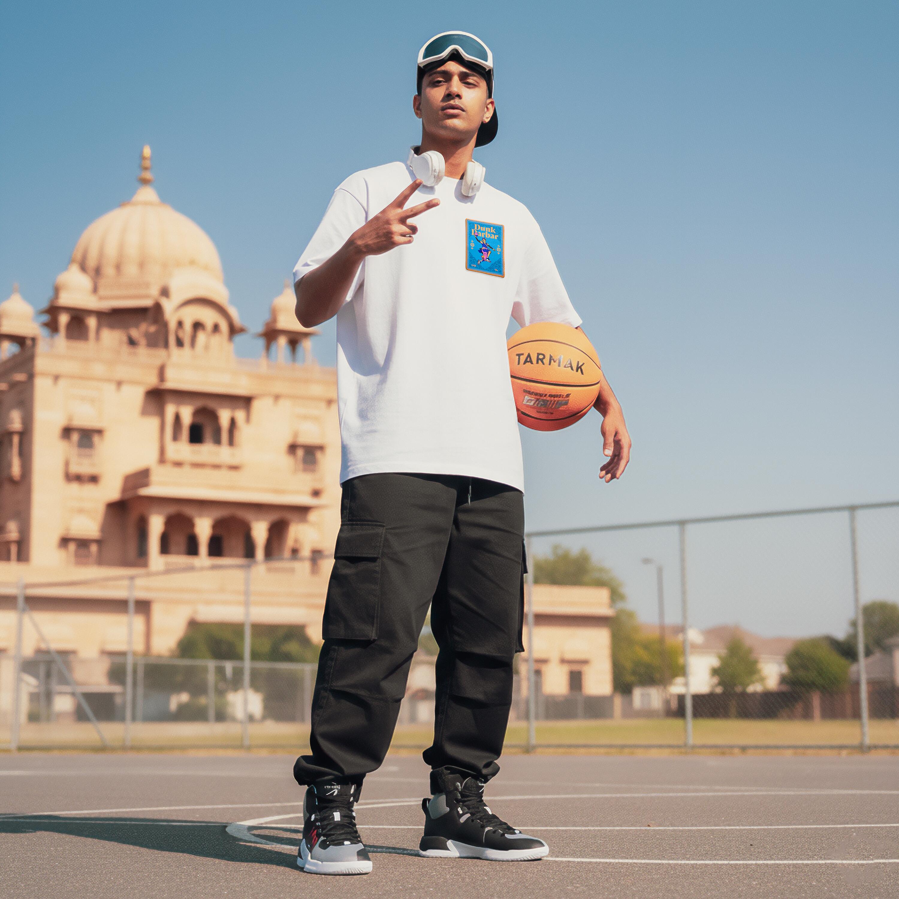 Unisex Oversized Cotton Graphic T-Shirt - Dunk Darbar