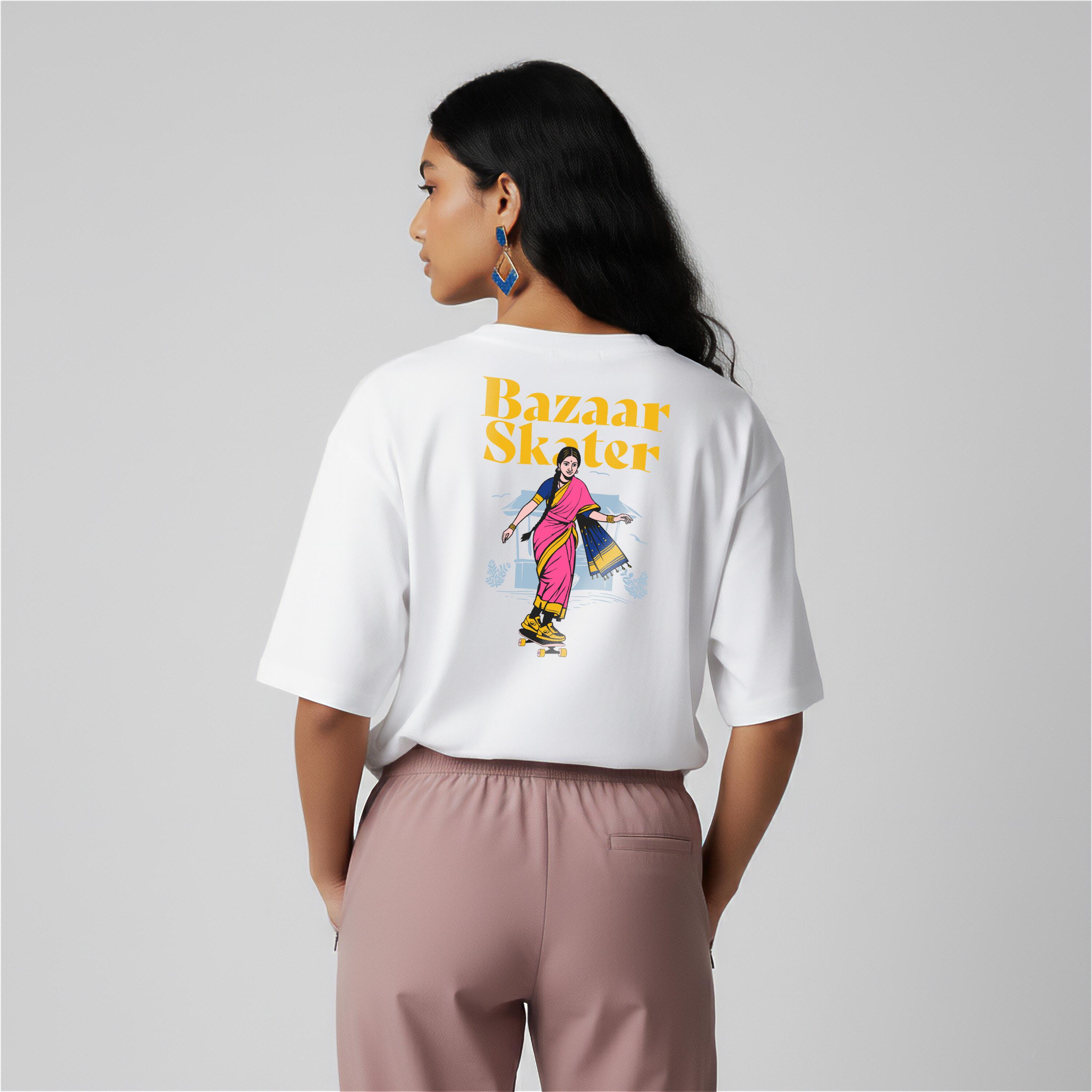 Unisex Oversized Cotton Graphic T-Shirt - Bazaar Skater