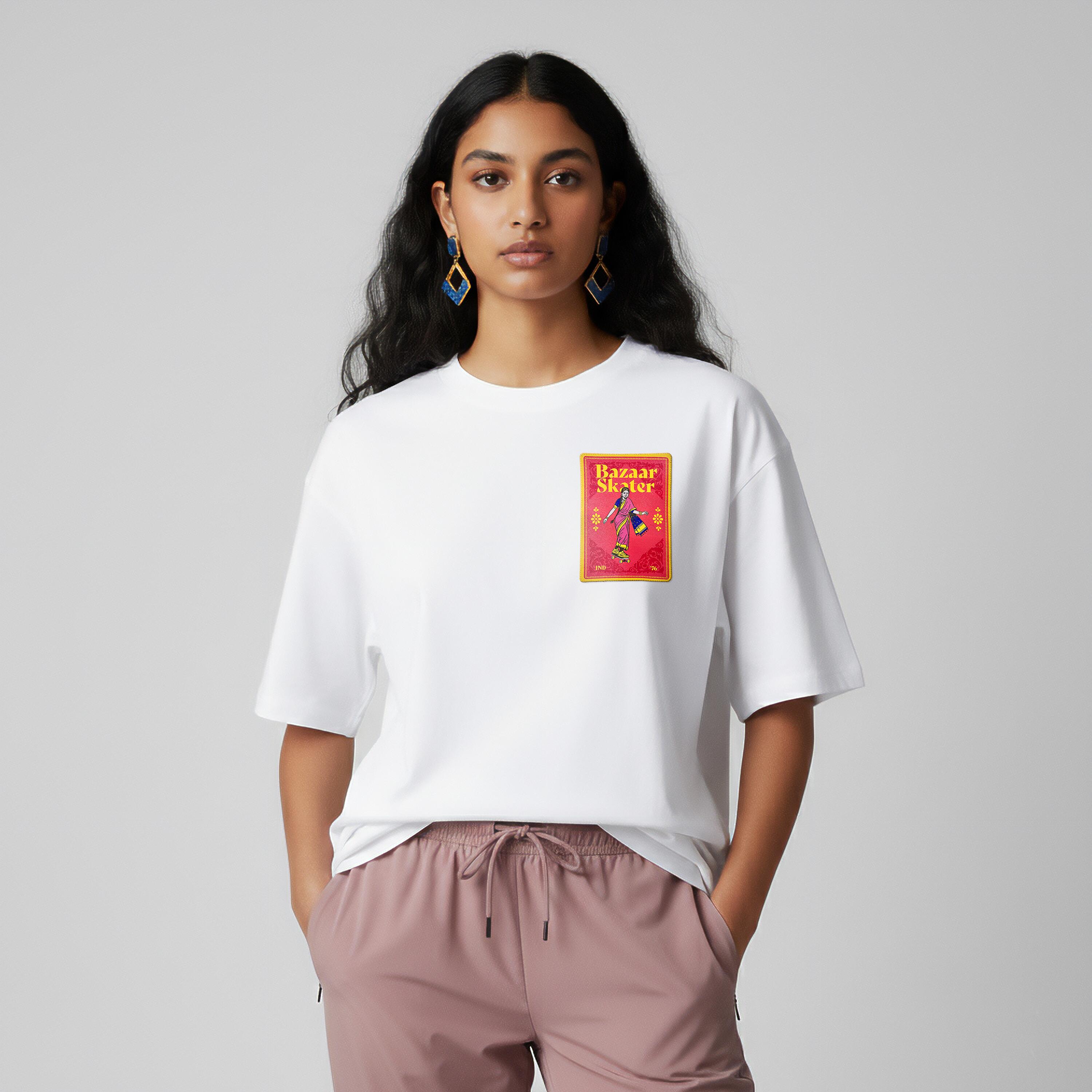 Unisex Oversized Cotton Graphic T-Shirt - Bazaar Skater