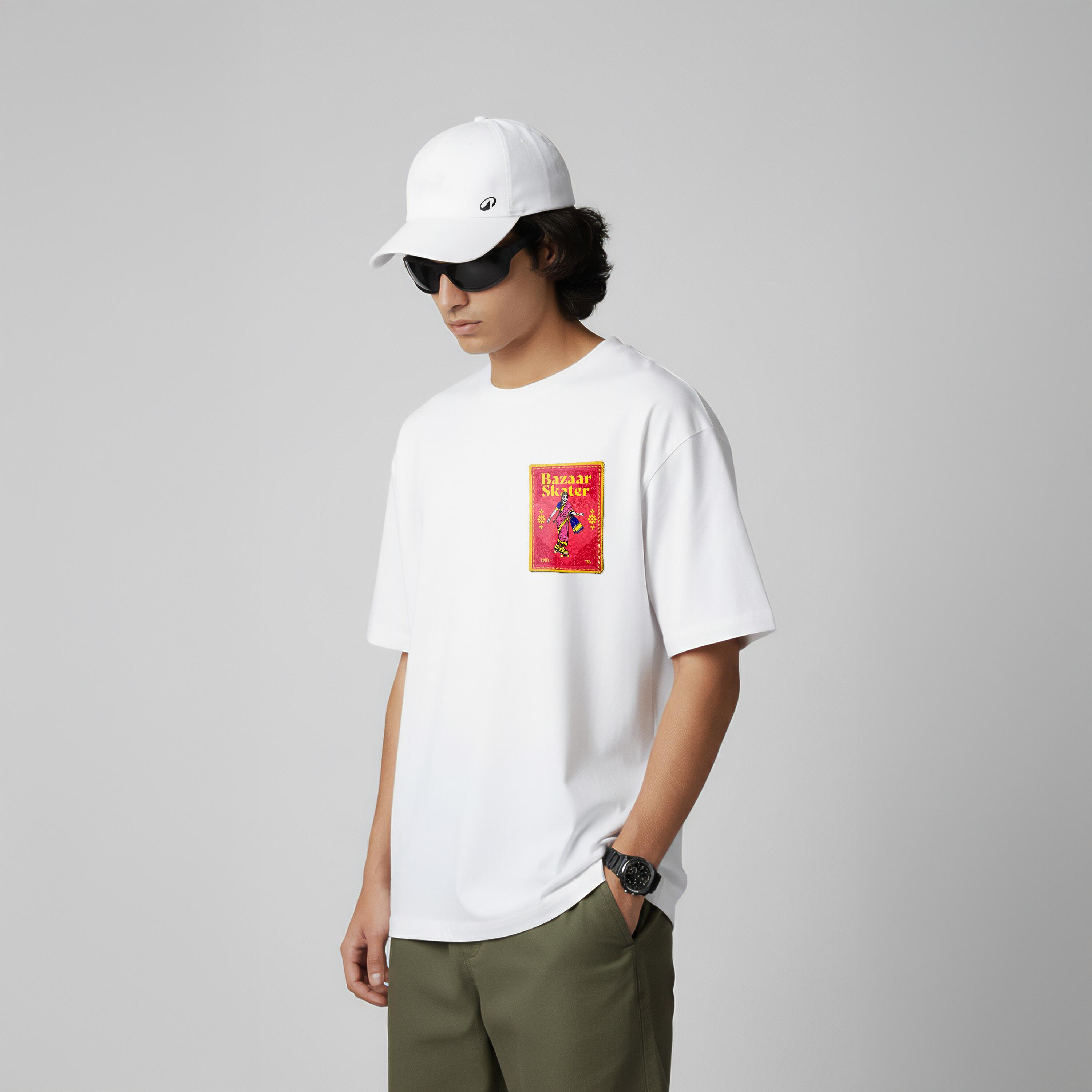 Unisex Oversized Cotton Graphic T-Shirt - Bazaar Skater