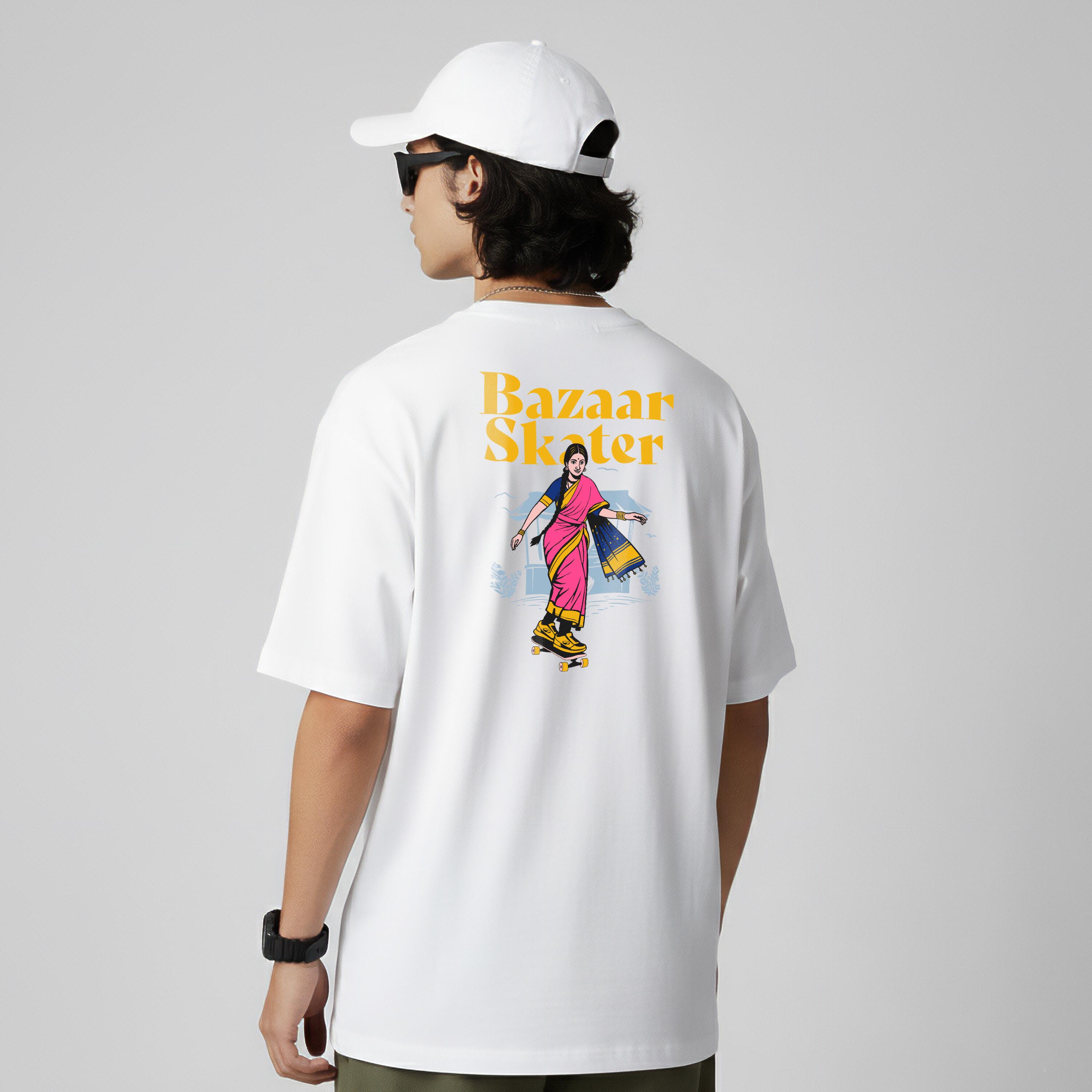 Unisex Oversized Cotton Graphic T-Shirt - Bazaar Skater