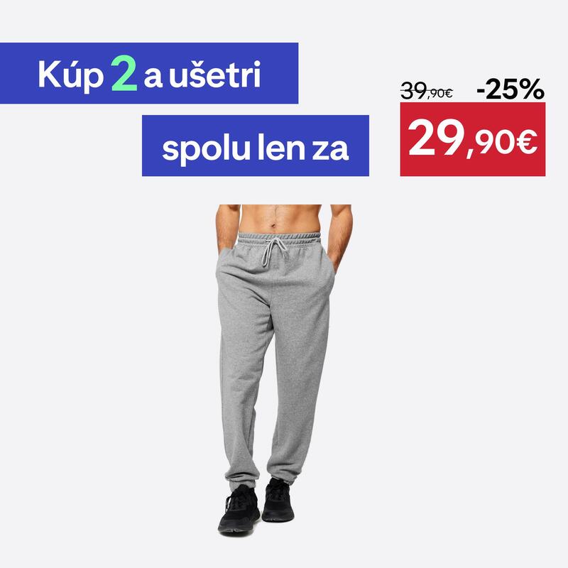 Pantaloni de trening 500 Regular fitness Gri, bărbați