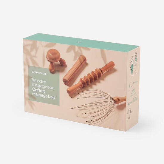 Zestaw 4 akcesoriów do masażu drewniany