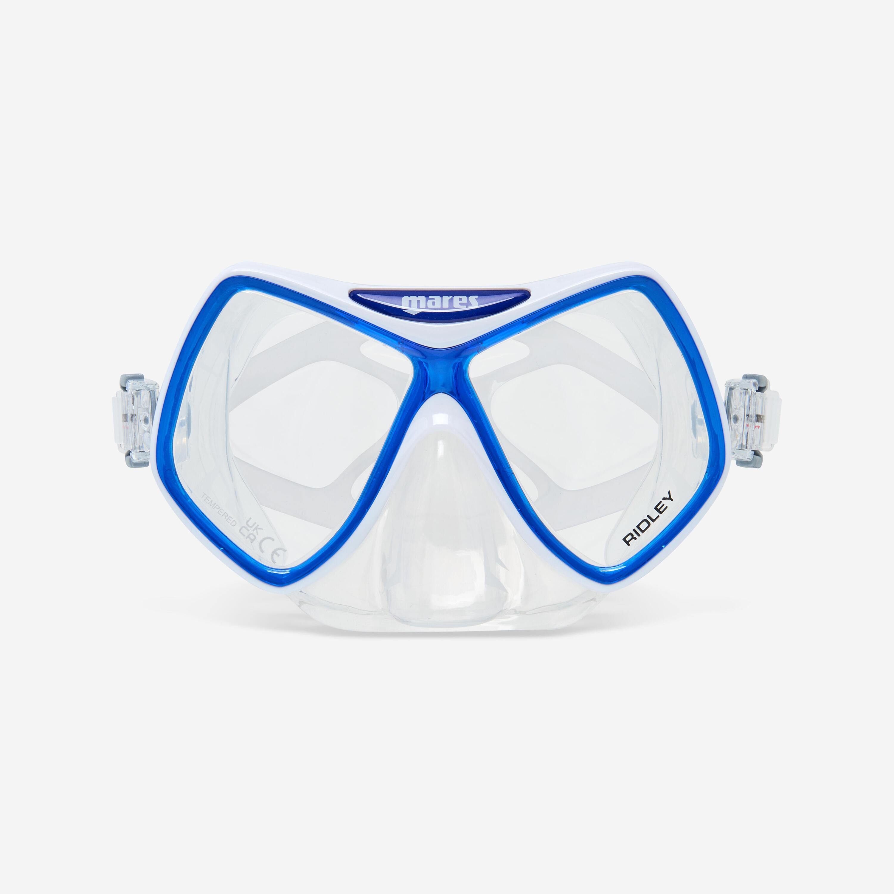 Maschera snorkeling e subacquea MARES RIDLEY bianco-blu 2/4