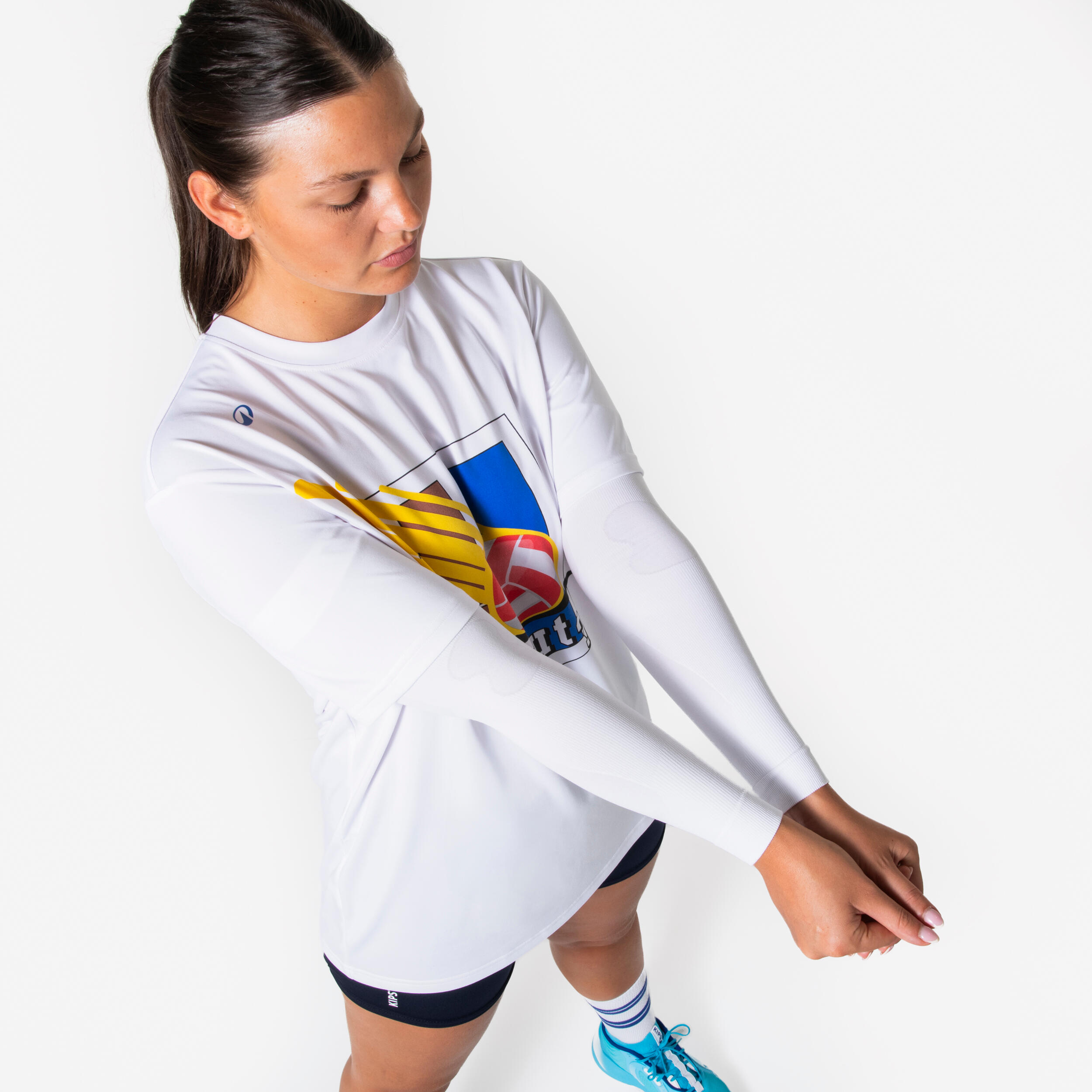 Manchons de volley-ball vap500 blancs 6/7