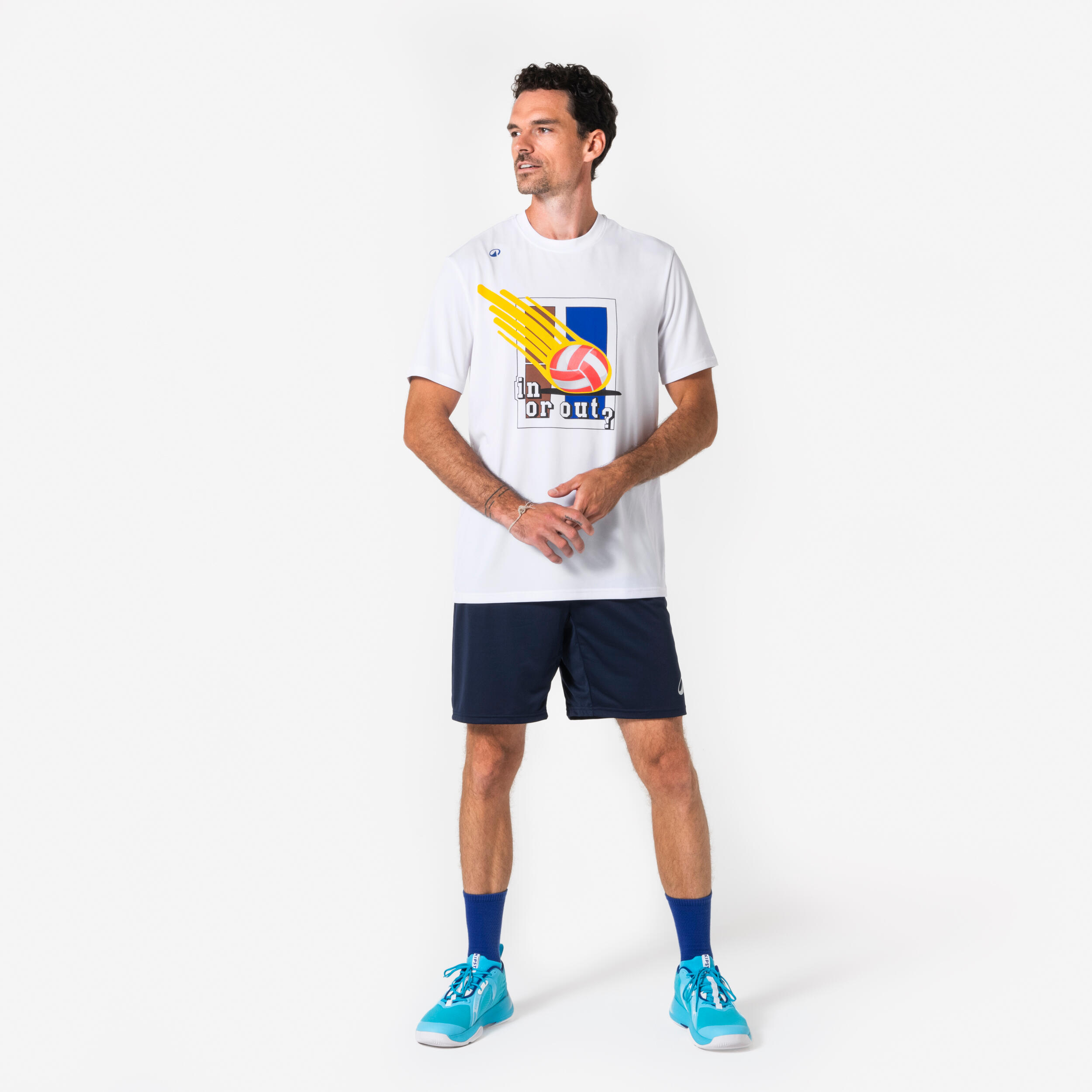T-shirt de volley homme femme, VB training blanc 7/12