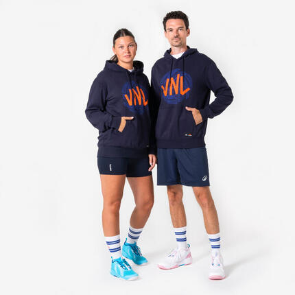Sweatshirt de volley officiel de la VNL homme femme, noir et orange