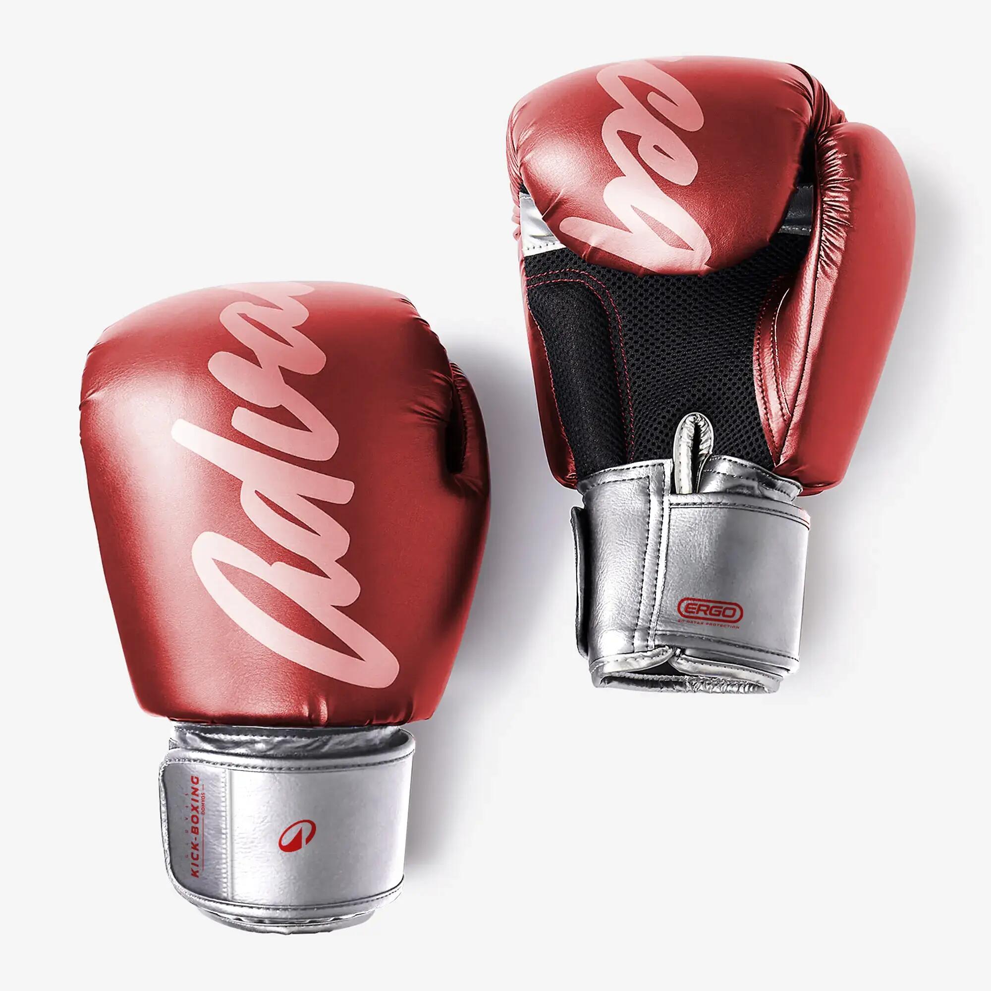 Mănuși de kick-boxing și muay-thaï, roșu, adulți 6/8