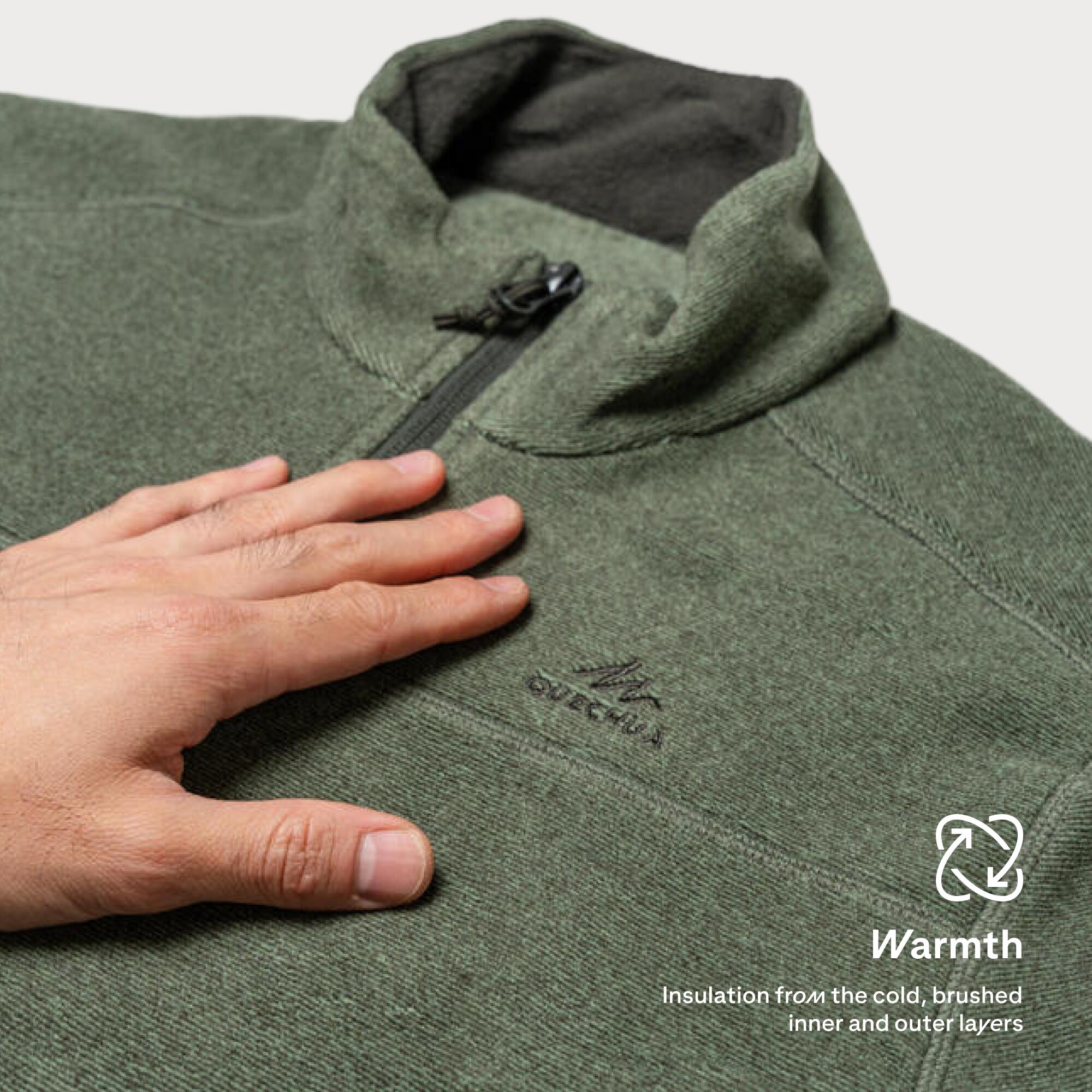 Men’s Mountain Hiking Fleece MH100 Full Zip - Green