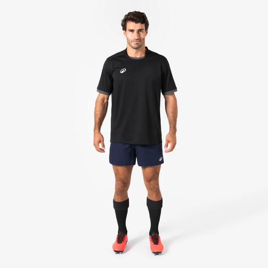 Short rugby adulte avec poches R100 bleu