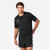 Maillot manches courtes de rugby Homme - R100 noir gris
