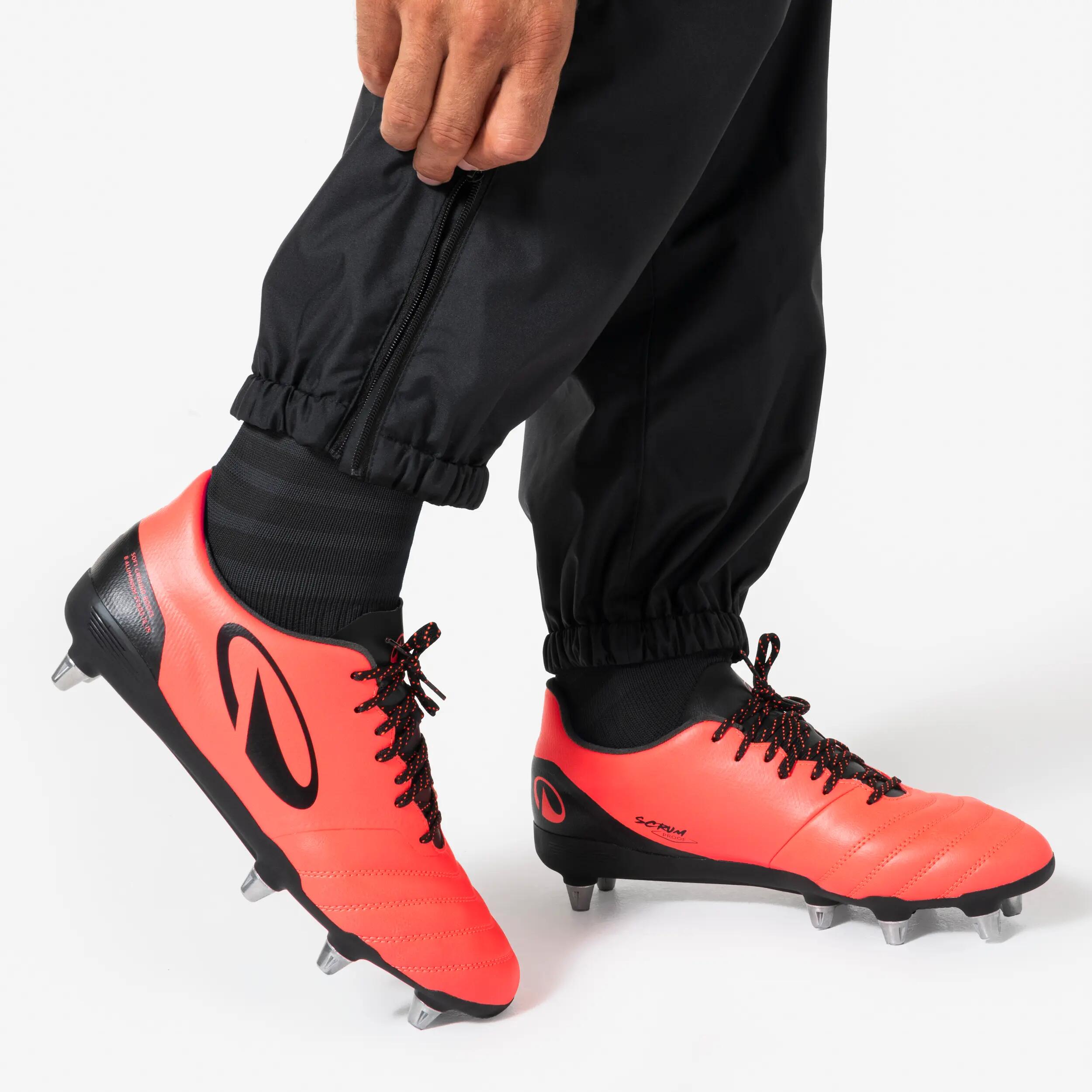 Regenbroek voor rugby voor volwassenen R500 zwart 5/6