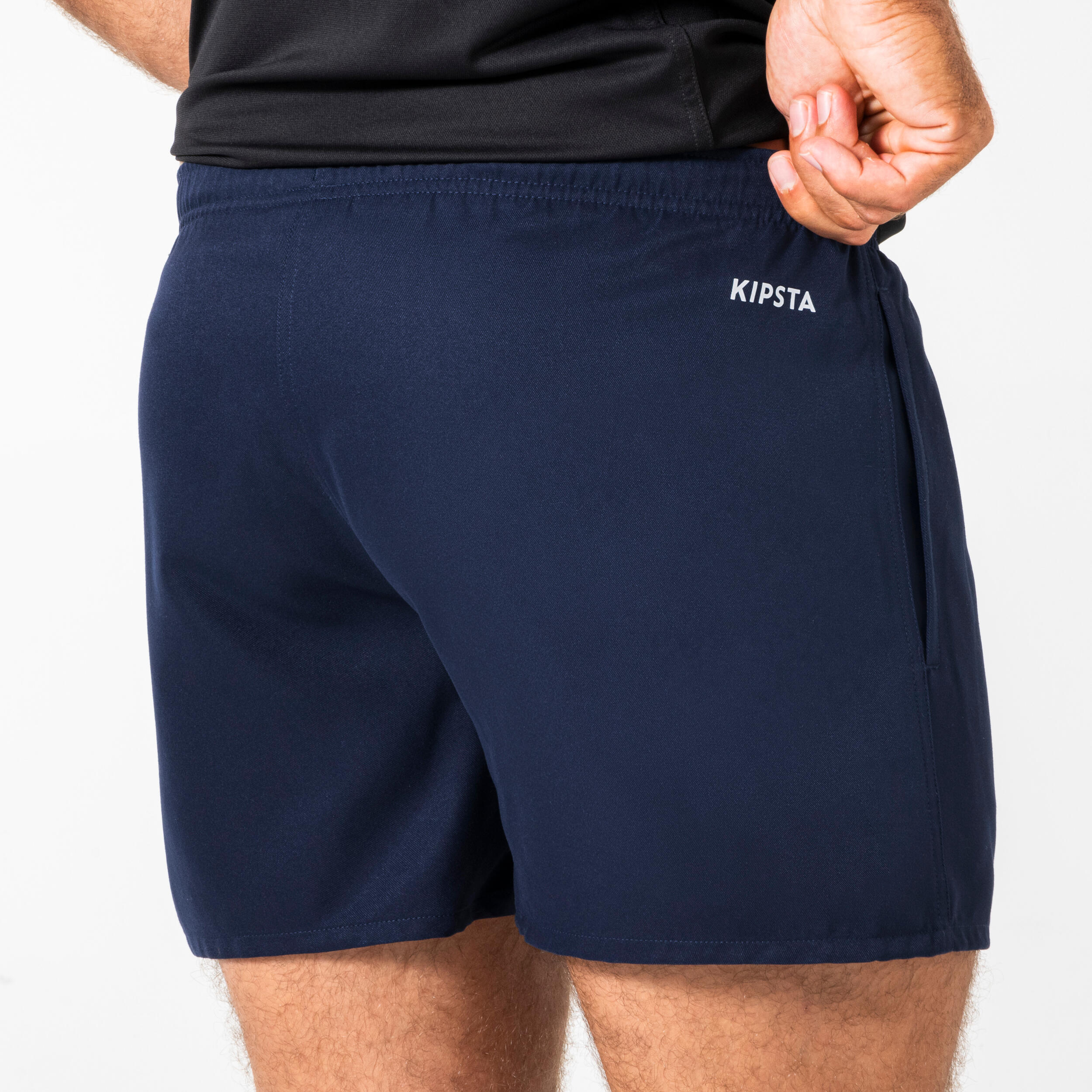 Short de rugby con bolsillos azul para adulto R100 16/31