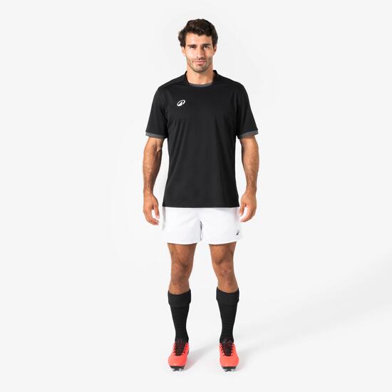 Short rugby adulte avec poches r100 blanc