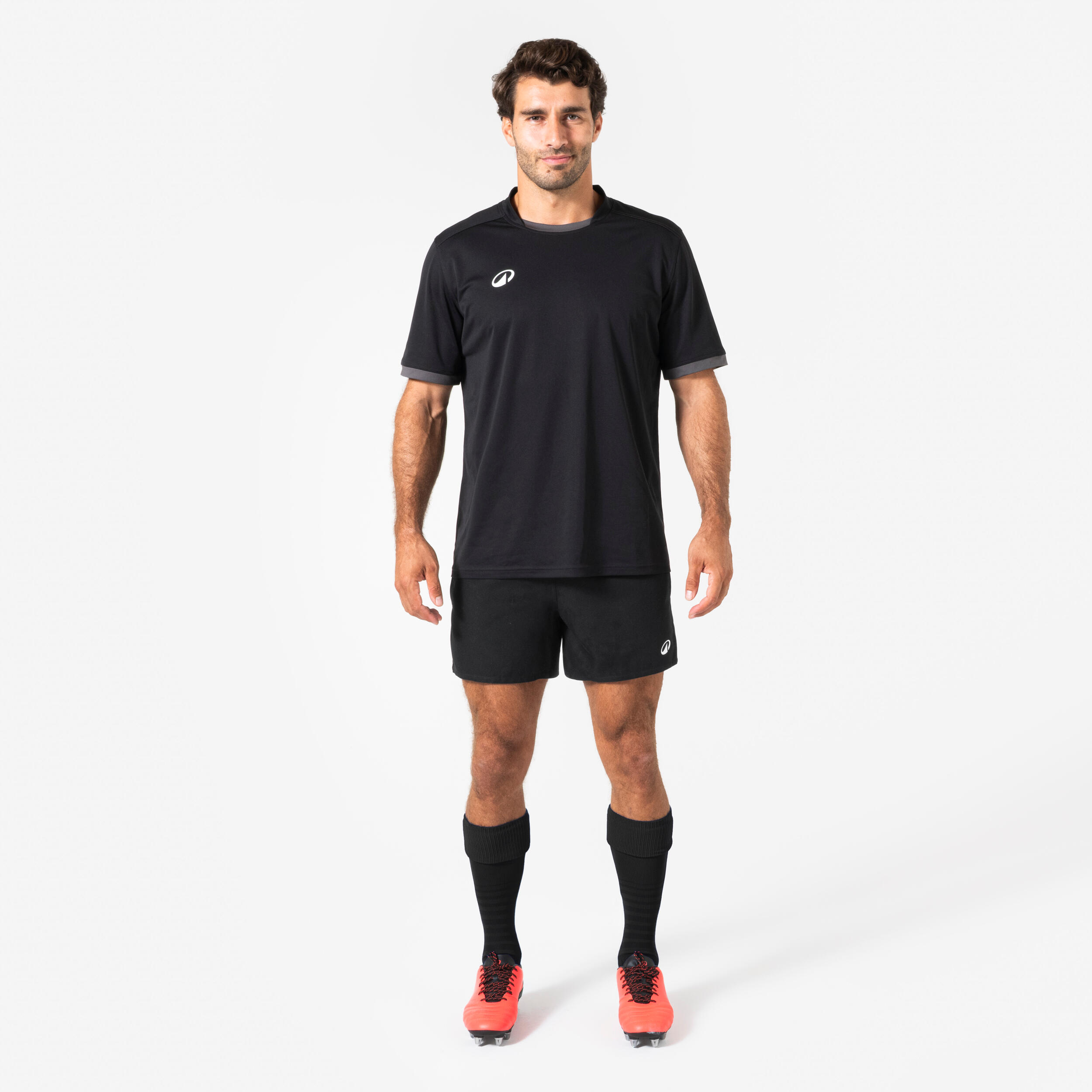 Adult Rugby Shorts with Pockets R100 - Black