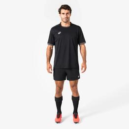 Short rugby adulte avec poches r100 noir